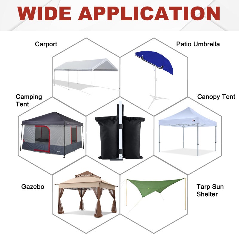ABCCANOPY Canopy Weights 150 LBS Gazebo Tent Sand Bags,4pcs-Pack (Black) - Image 5